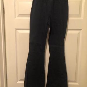 Flare leg pants, navy blue